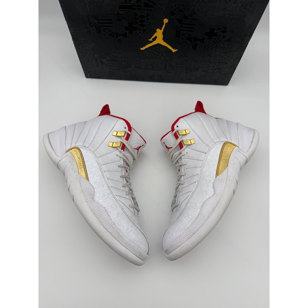 Air Jordan 12 Retro CNY Chinese New Year White Gold Red CI2977-006 Mens Size 8